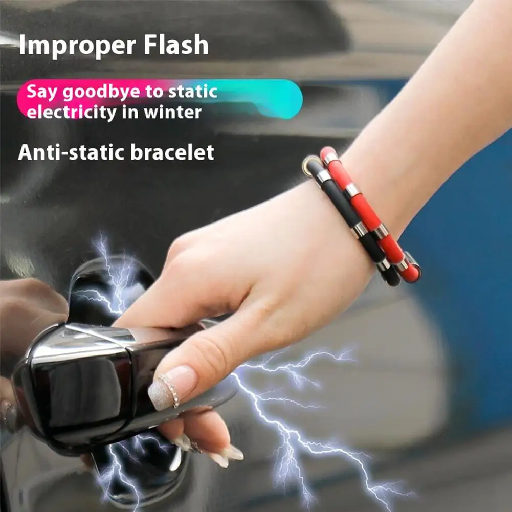 Car Wireless Static Elimination Wristband Human Body Electrostatic Antistatic Silicone Bracelet Magnet Car Anti-static Wris Y4A0
