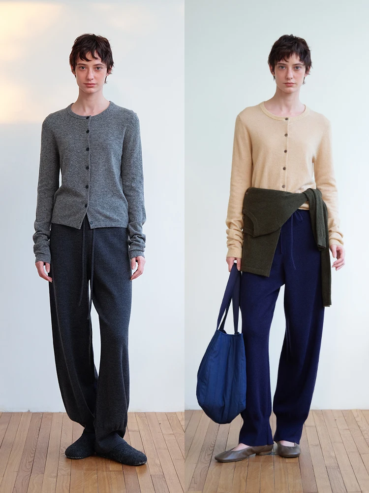 

Fitted ort round Ne Open Front Cardigan Blend of Camere Nylon And Wool Women's Knitted Sweater Suitable for Autumn