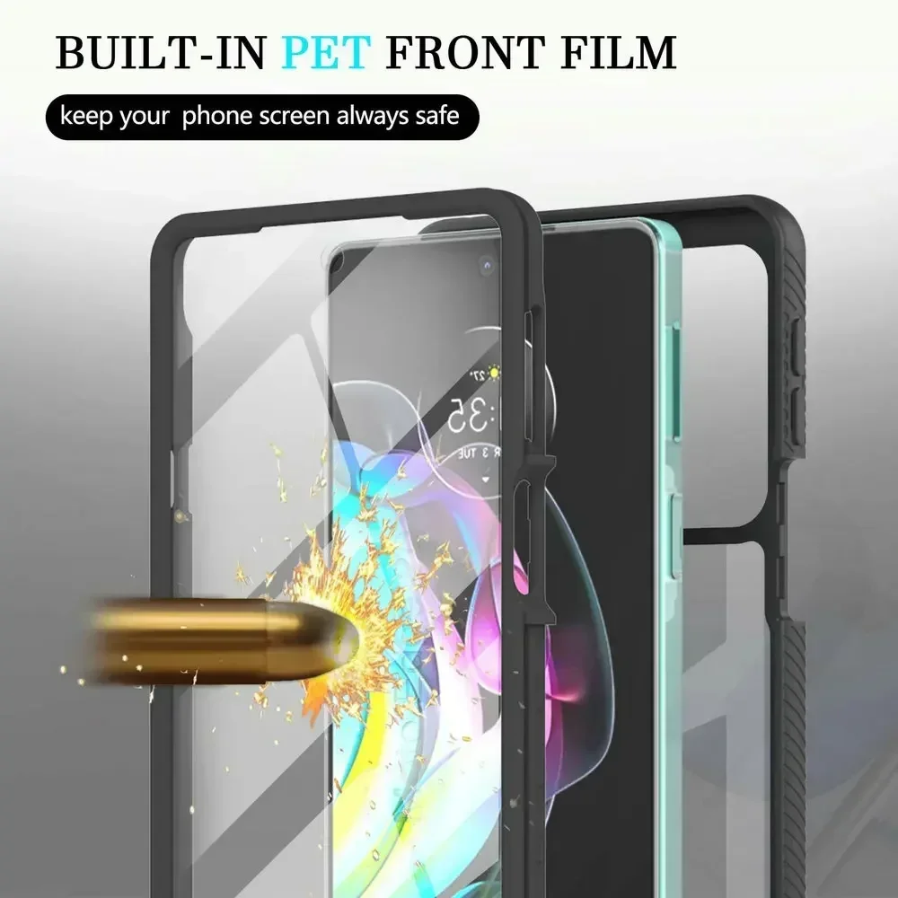 For Moto G64 G24 G84 G54 Power 5G Crystal Case Front Film 360 Protect Phone Motorola E14 G23 13 G14 G53 E13 G04S 64 G 54 24 Capa