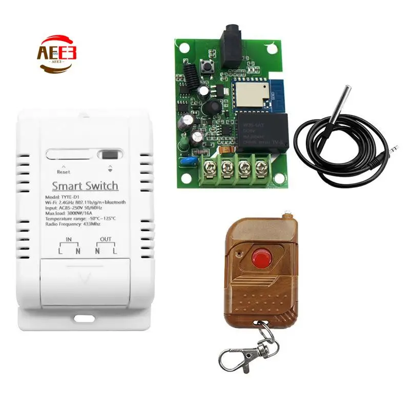 

AEE3-Tuya Wifi Smart Temperature Switch+RF Remote Energy Consumption Monitoring Thermostat White Plastic For Google Home Alexa