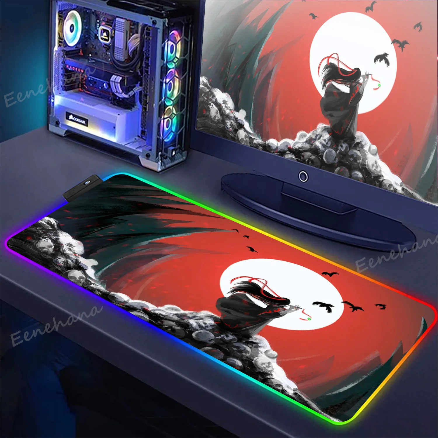 

E-sports Mousepad RGB Mouse Pad Mo Dao Zu Shi Gamer Desk Mat Pc Gaming Accessories Keyboard Cabinet Mats Xxl Anime Carpet Large