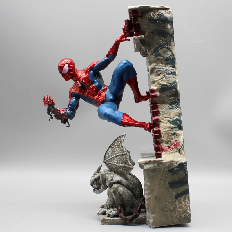 Figuras periféricas de animación de Venom para niños, modelo de estatua de araña de hierro lejos de casa, regalo de adornos de coche, juguetes de versión Premium, 28cm