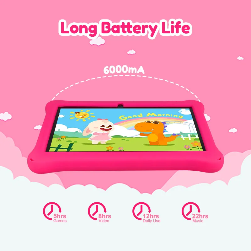 ATMPC 10,1 inch kindertablet, Android 14, 3GB RAM+32GB ROM, WiFi 6, IPS oogbeschermingsscherm, iWawa ouderlijke besturing tablet-pc