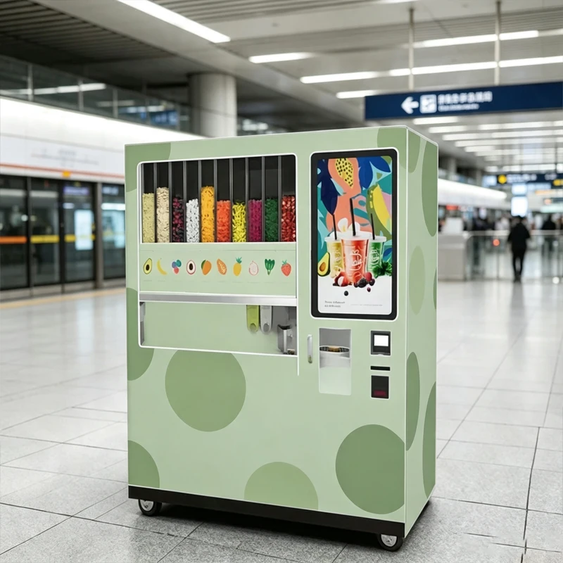 Commercial Automatic Smoothie Maker Machine With 8 Ingredient Hoppers Touch Screen Self Service Cold Drink Dispenser For Shop
