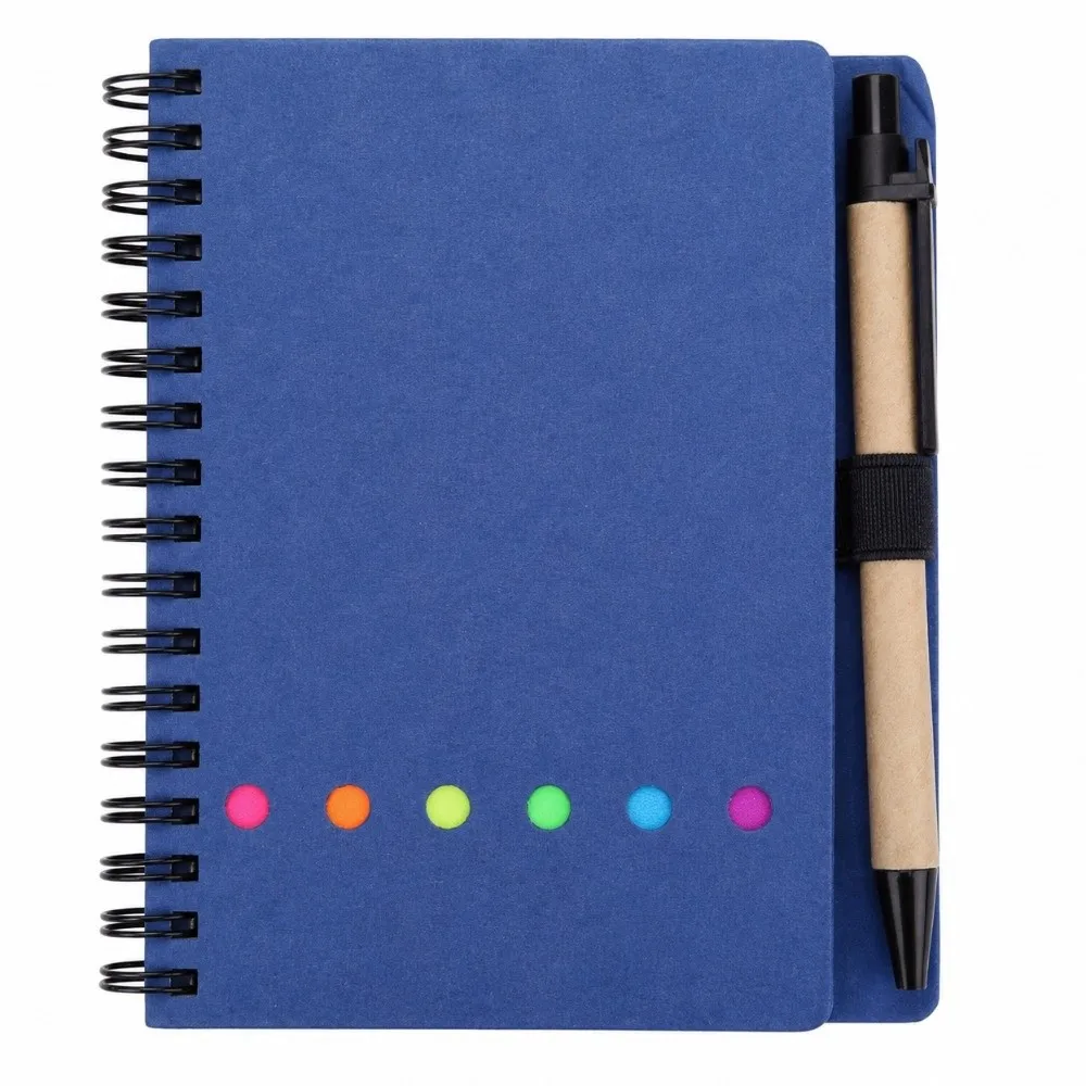 Kraft Paper Spiral Notebook Multi Colors Coil Bound Sticky Notes Rectangular Tearable Kraft Paper Notebook Desktop Reminder