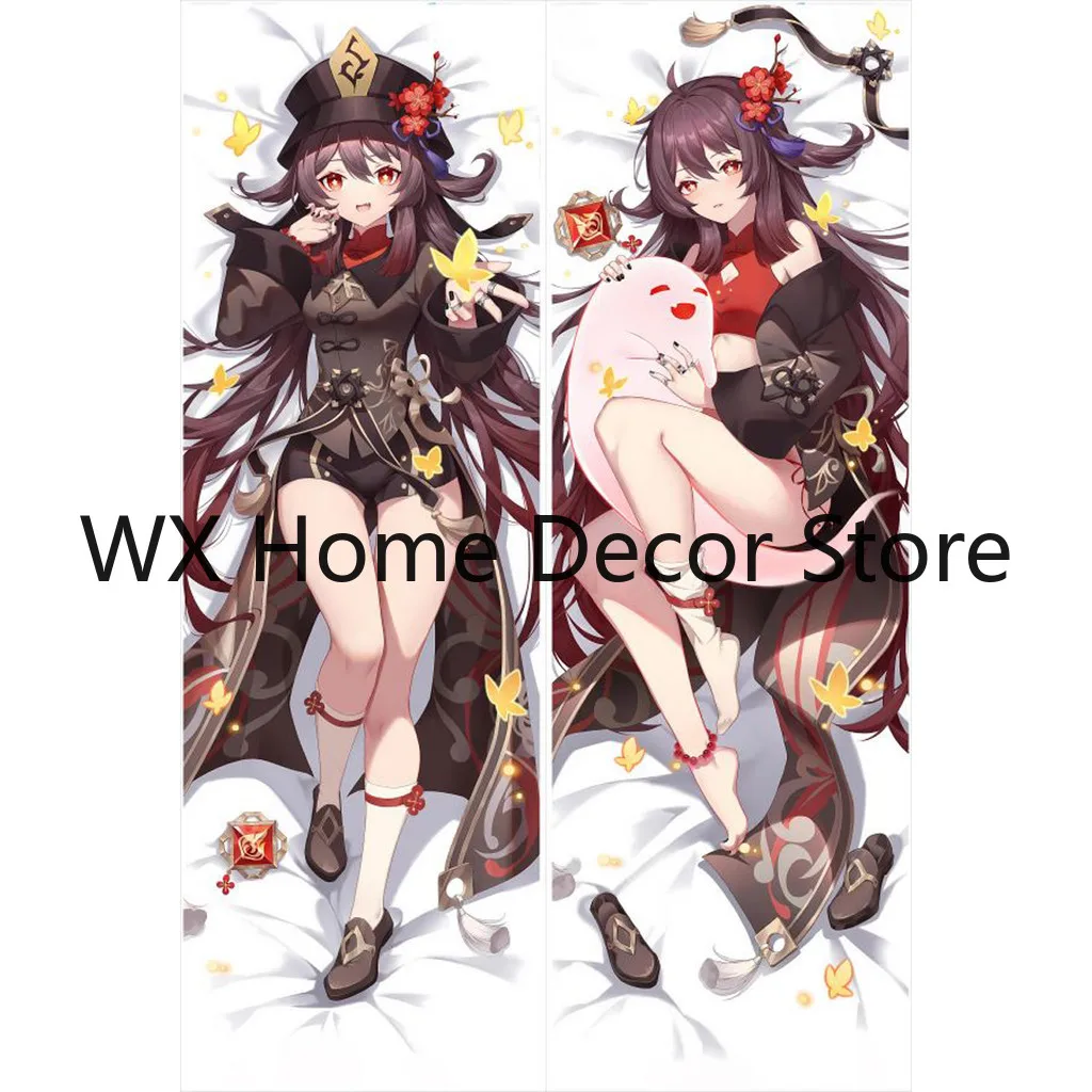 

New Style Genshin Impact Hu Tao Dakimakura Hugging Lovely Anime Fullbody Pillow Cover Double sided Bedding Pillowcase
