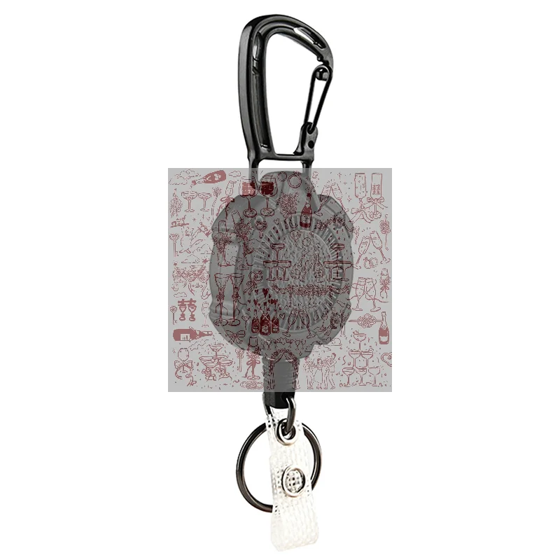 1Pc Anti-theft Metal Easy-to-pull Buckle Rope Elastic Keychain Sporty Retractable Key Ring Anti Lost Easy Pull Buckle