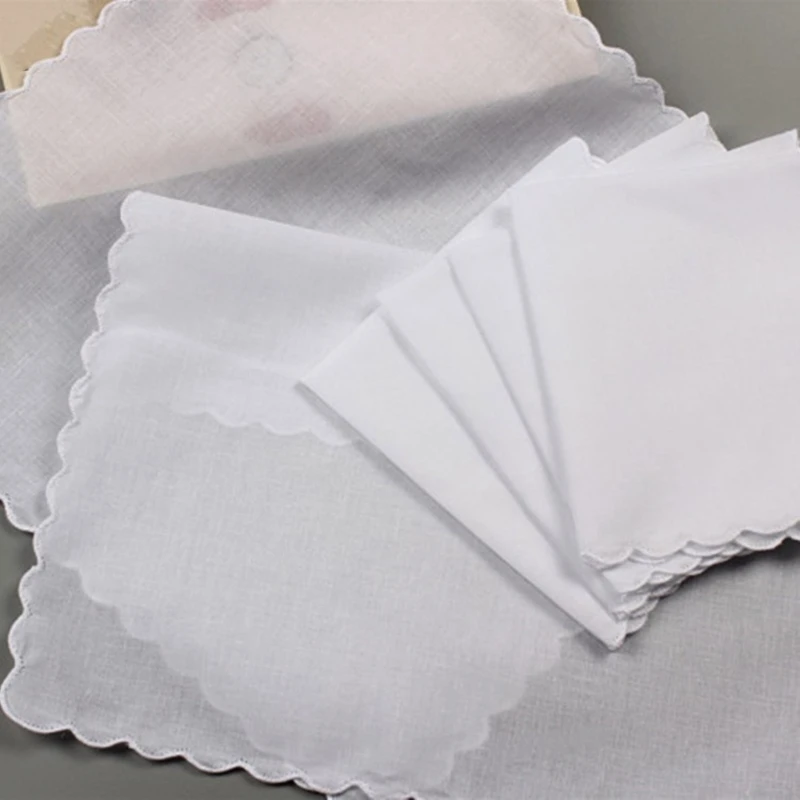 3PCS Lightweight White Handkerchiefs Square White Hankie Washable Chest Towel Pocket Handkerchiefs for Adult Wedding