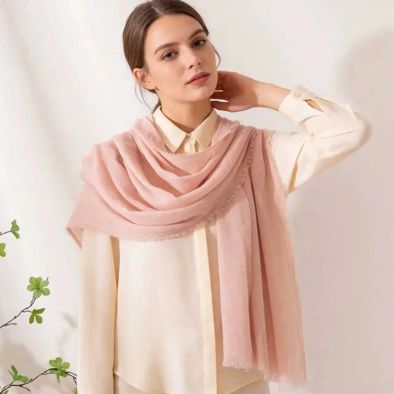 Large Size 190*100cm Cotton Linen Scarf For Women Pure Color Scarf Simple Sunscreen Shawl Travel Outdoor Hijab Shawl Headscarf