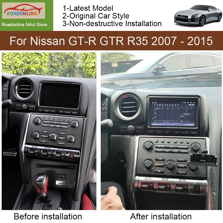 7INCH Dual System Functionality Android15 Car Radio For Nissan GT-R GTR R35 2007 - 2015 Wireless Carplay Multimedia Head Unit