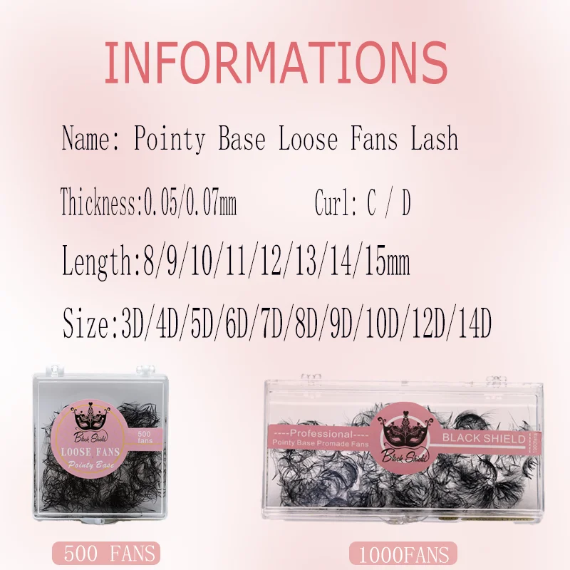 Promade 500 Fans Valse Wimpers 5D 6D 8D 10D C/CC/D Pluizige Zachte Cilia Individuele Cluster Lash Leverancier voor Cosplay Vrouw Make-up