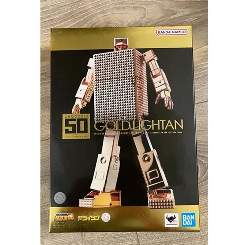 정품 반다이SOUL OF CHOGOKIN GX-32SP 골드 라이트안 50주년 기념판 애니메이션 액션 피규어 수집용 모델 장난감 장식품 선물
