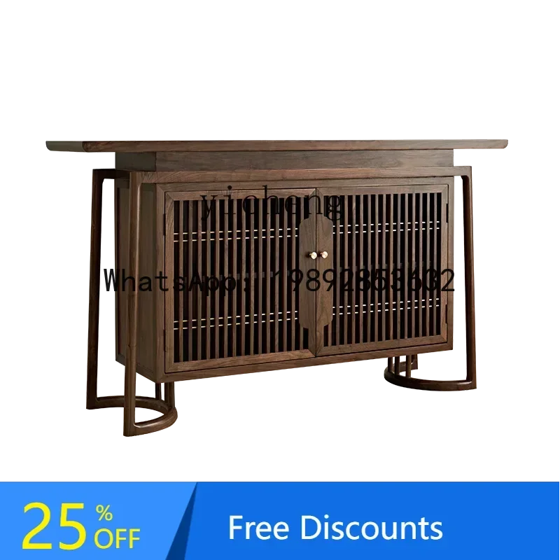 

new Chinese-style entrance cabinet shoe cabinet dining side entry light luxury solid wood living room partition cabinet