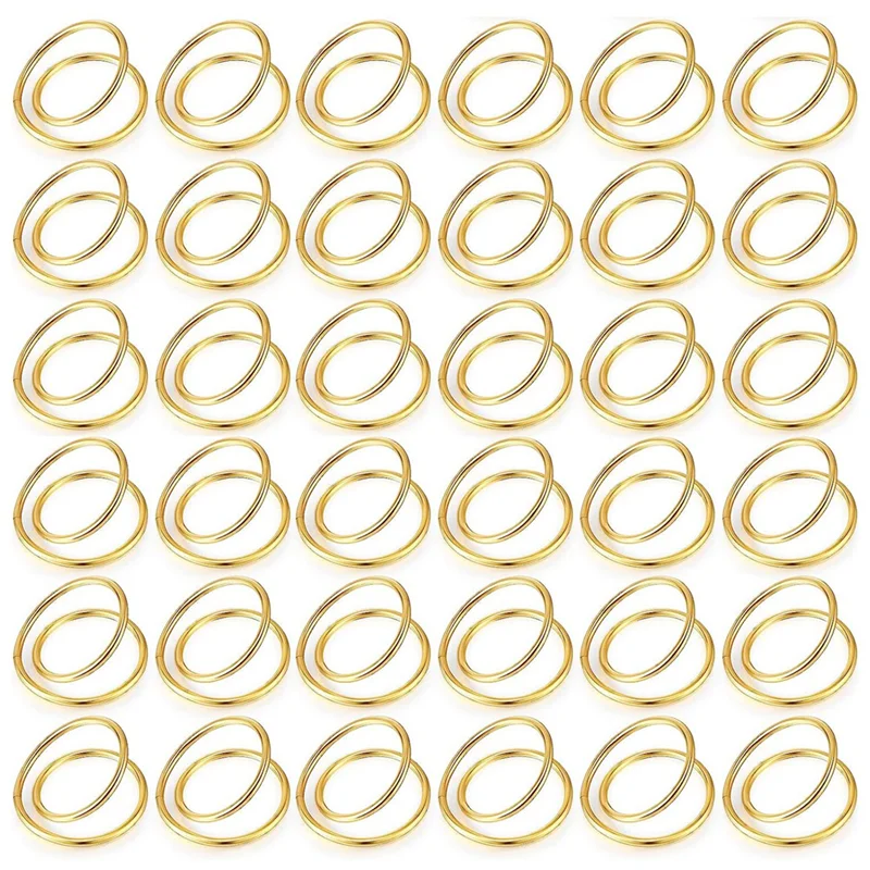 36Pcs Metal Spiral Napkin Ring Buckles Simple Napkin Rings for Weddings Reception Dinner Party Buffet Table Decor Gold