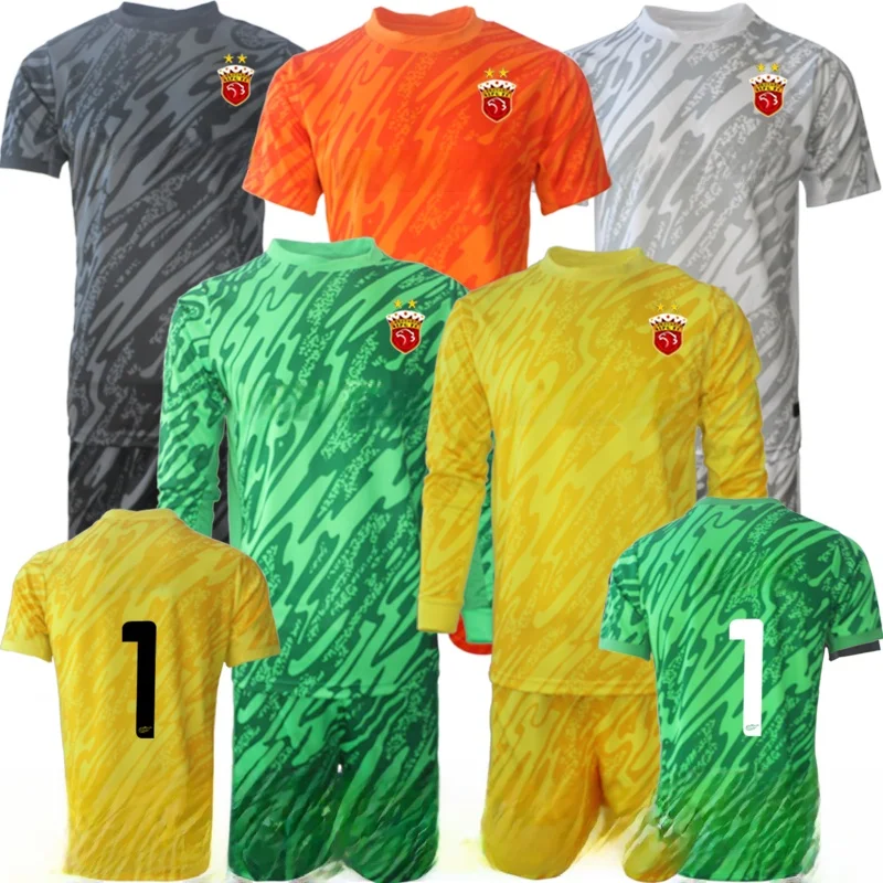 

anghai Port Goalkeeper Jersey No. Yan Junling Adult Kids' Fooall Kit Home Match ort Sve Men's Fans' Version