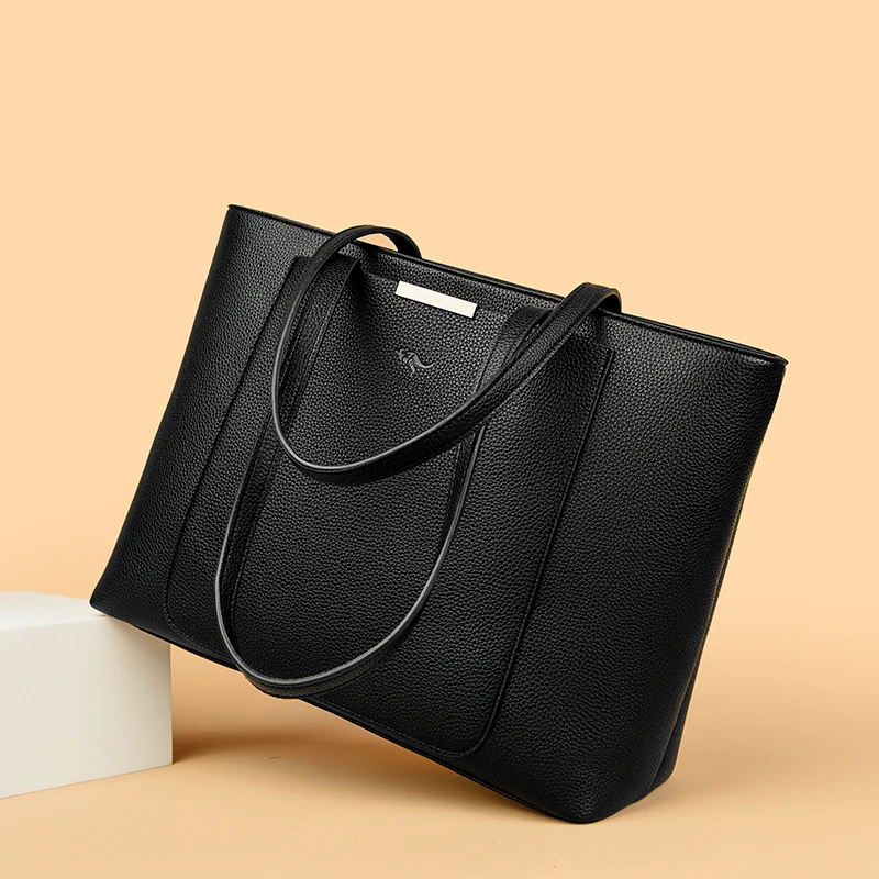 Solid Color Luxury Handbag Women Bags Designer HIgh Quality Leather Shoulder Bags for Women 2024 High Capacity Shopping Tote Bag