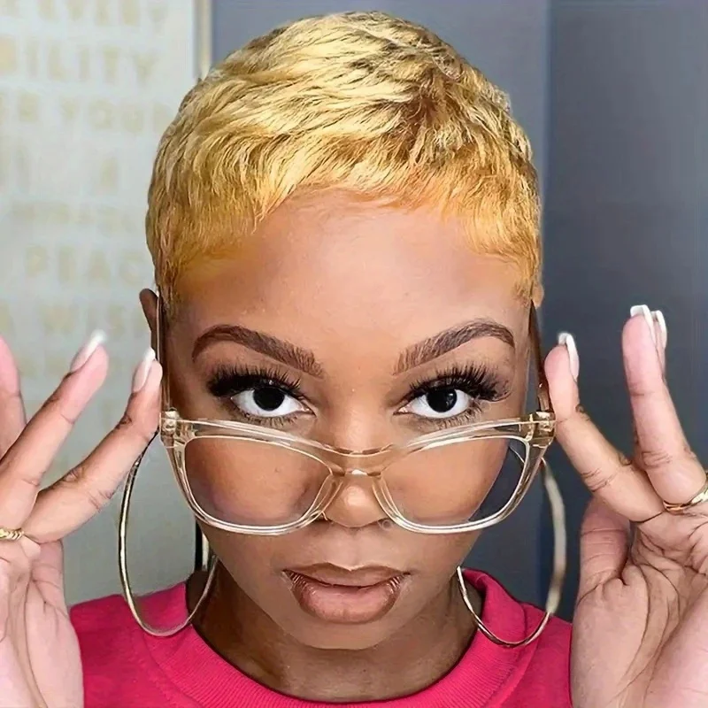 27 Short Pixie Cut Wig Human Hair Brazilian Human Hair Wigs for Women