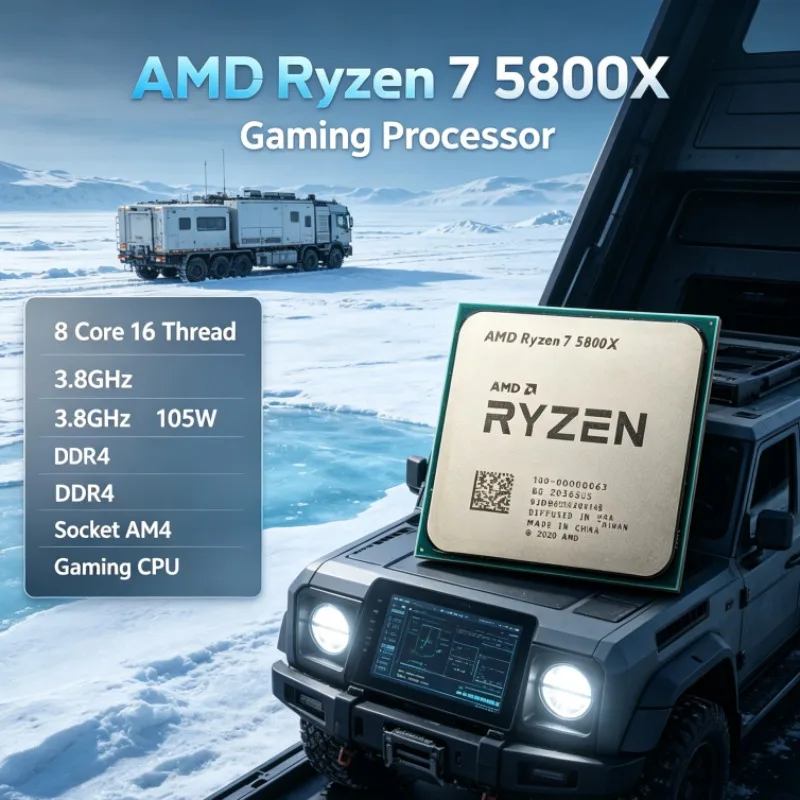 AMD Ryzen R7 5800X Desktop Processor 3.8GHz 8-Core 16-Thread 7nm AM4 32M L3 Cache CPU Type-C