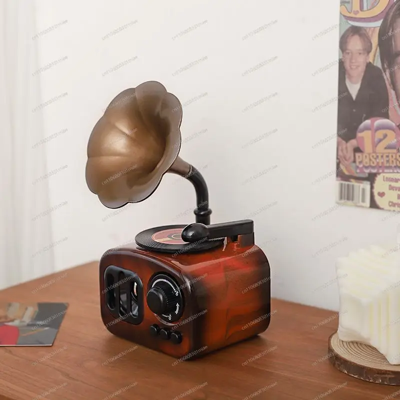 Vintage Gramophone Music Box Cute Retro Desktop Ornament Birthday Gift