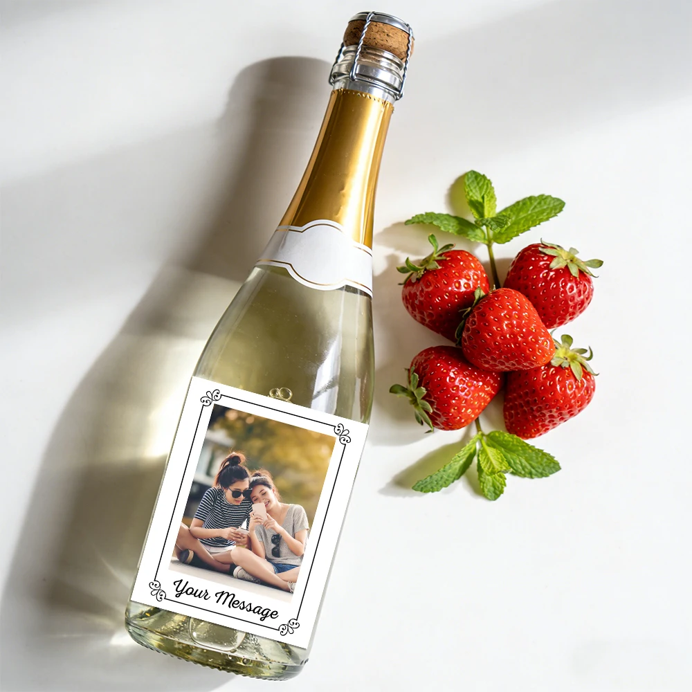 12pcs Personalized Wine Bottle Stickers Custom Photo and Text for Wine Bottle Label stickers Wedding Birthday decoration Labels