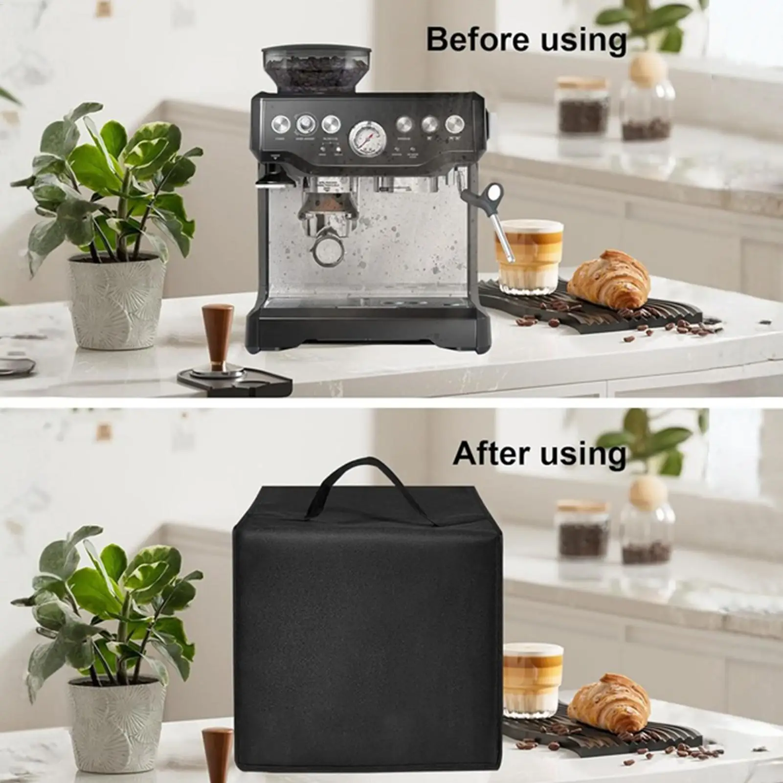 

Пылезащитный чехол для кофеварки, водонепроницаемый защитный чехол для кофеварки с верхней ручкой, устойчивый к ультрафиолетовому излучению нейлоновый протектор для отеля