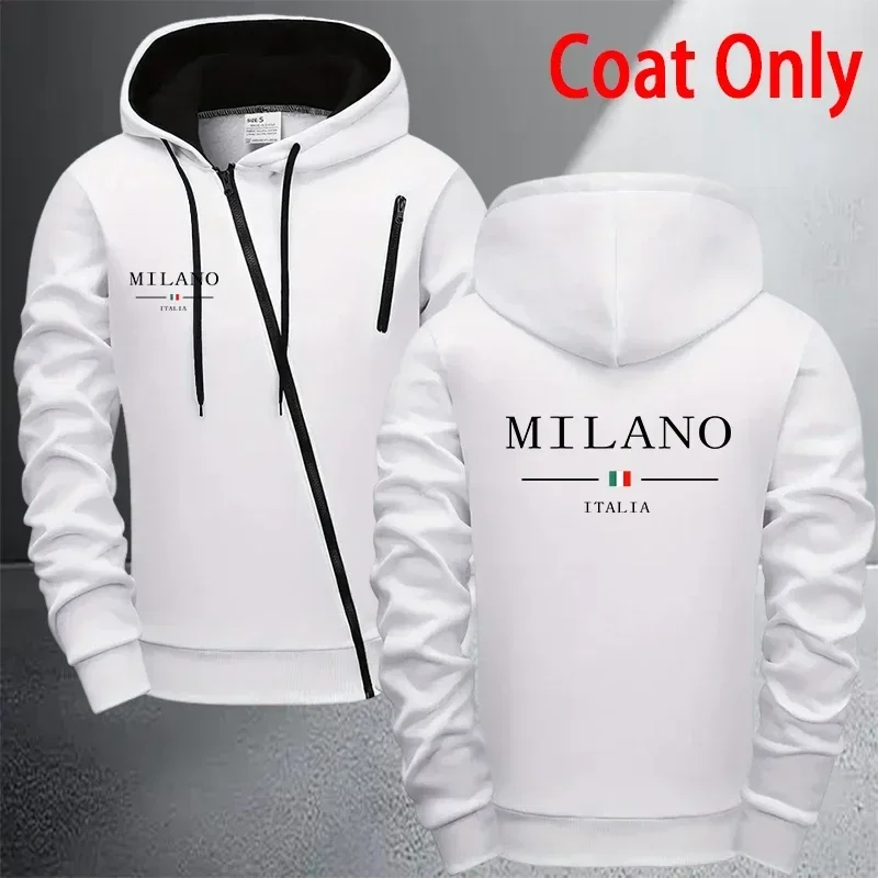Casual Men's Jacket Tracksuit Print Zip Sweatshirts Coat Outdoors Sports Jogging Hoodie Clothing Autumn Winter Single Tops Pants view 5