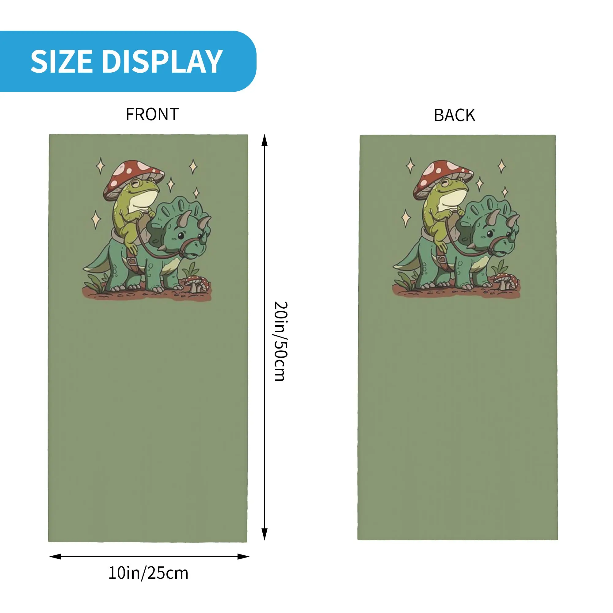Dinosaur and Frog Bandana Neck Cover Printed Mask Scarf Face Mask Outdoor Sports Unisex Adult All Season