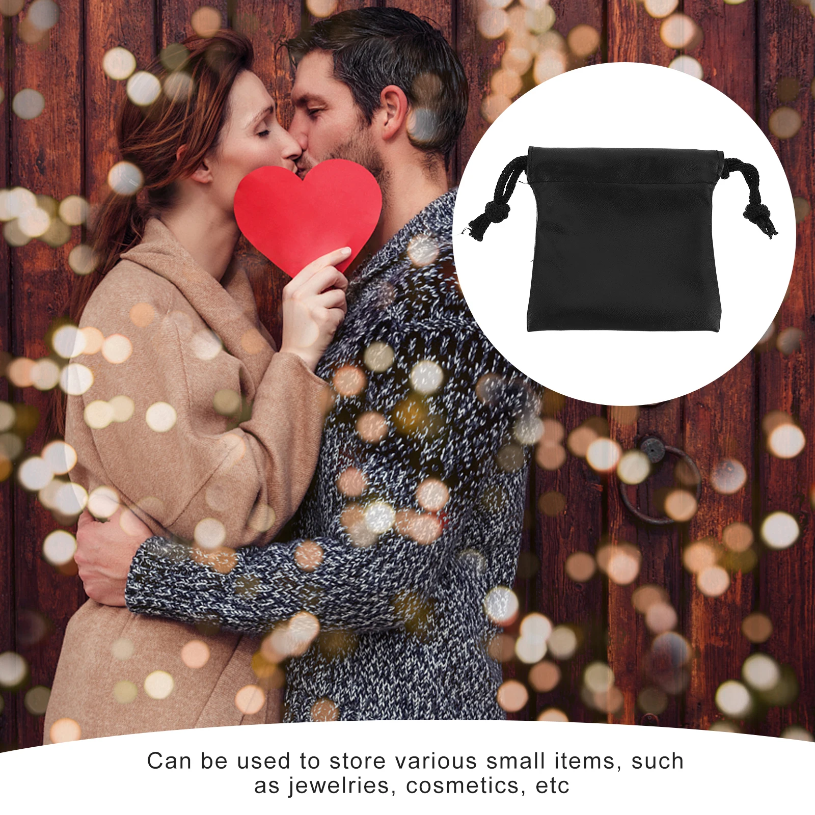 

6pcs Bag PU Jewelry Storage Bags Small Packing Jewelry Drawstring Pouch Waterproof Lightweight Foldable Reusable