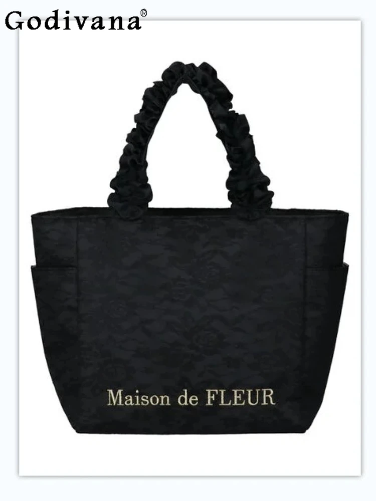 

Summer Sweet Handle Lace Zipper Side Bag Handbag Women's Tote Bags Leisure Travel Lightweight Shopping Bag