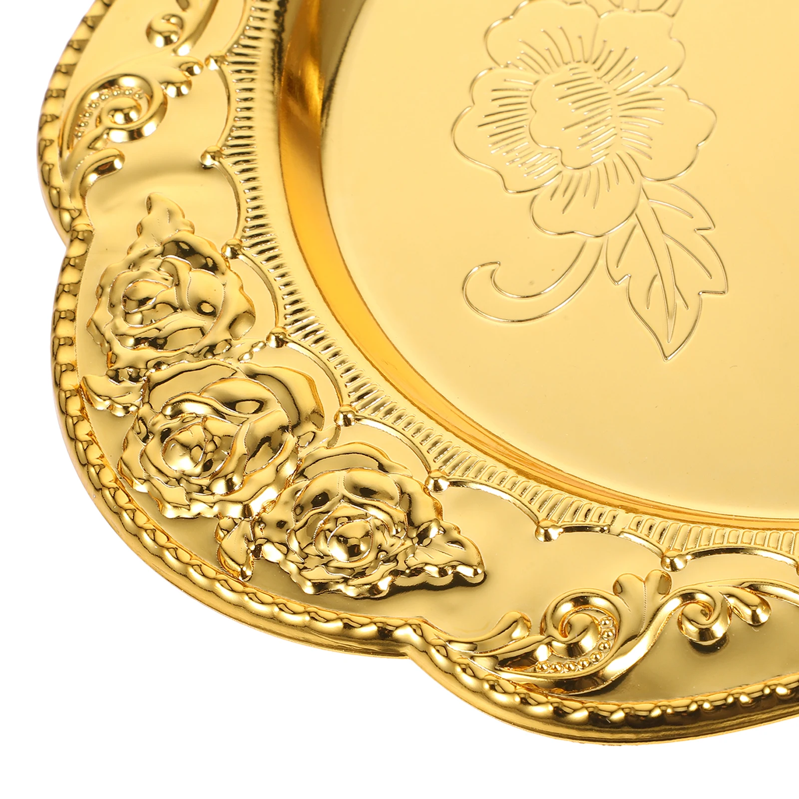 

Golden Jewelry Tray Fragrance Holder Storage Trays Zinc Alloy Jewellery Dish Makeup for Vanity Miss Plate