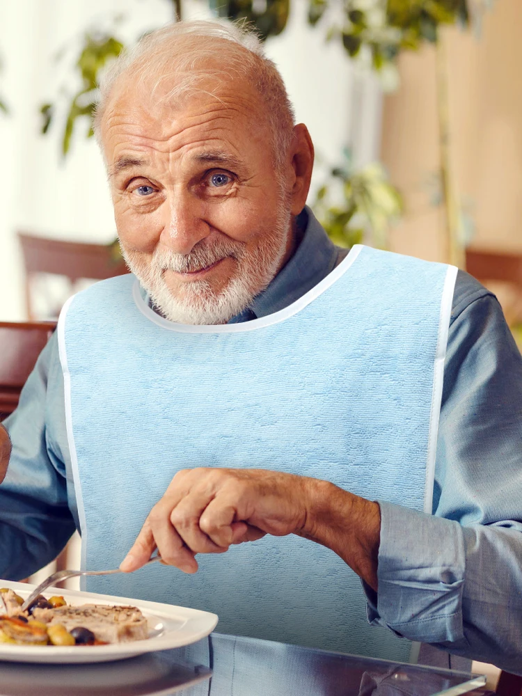 Bavoirs en tissu doux pour adultes, 4/12 pièces, bavoirs d'alimentation réutilisables pour personnes âgées, vêtements résistants aux taches, protecteurs pour hommes et femmes adultes