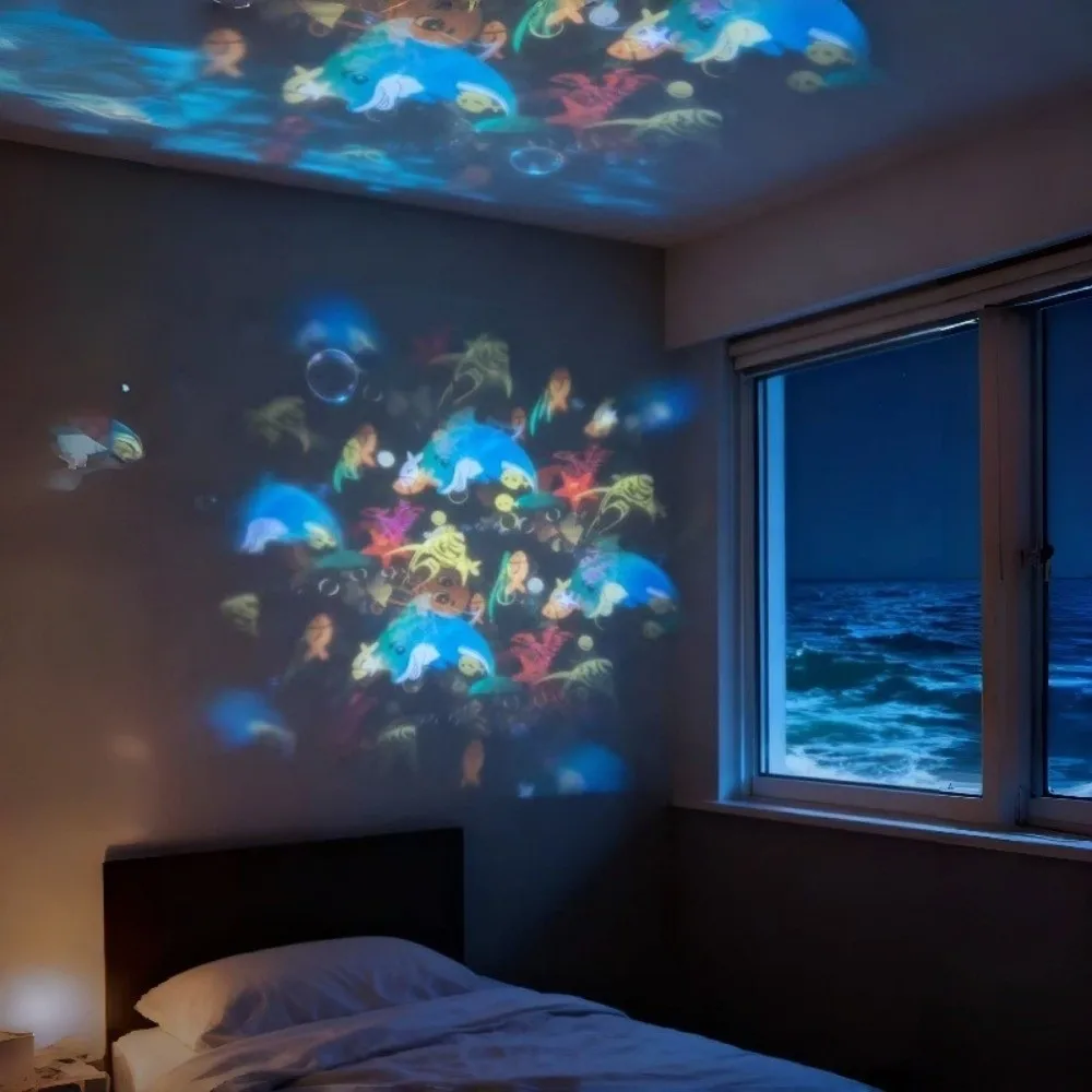 USB بالطاقة عيد الميلاد العارض ندفة الثلج أنماط واضحة عيد الميلاد LED ضوء الليل قابل للتعديل سطوع عالية جو مصباح