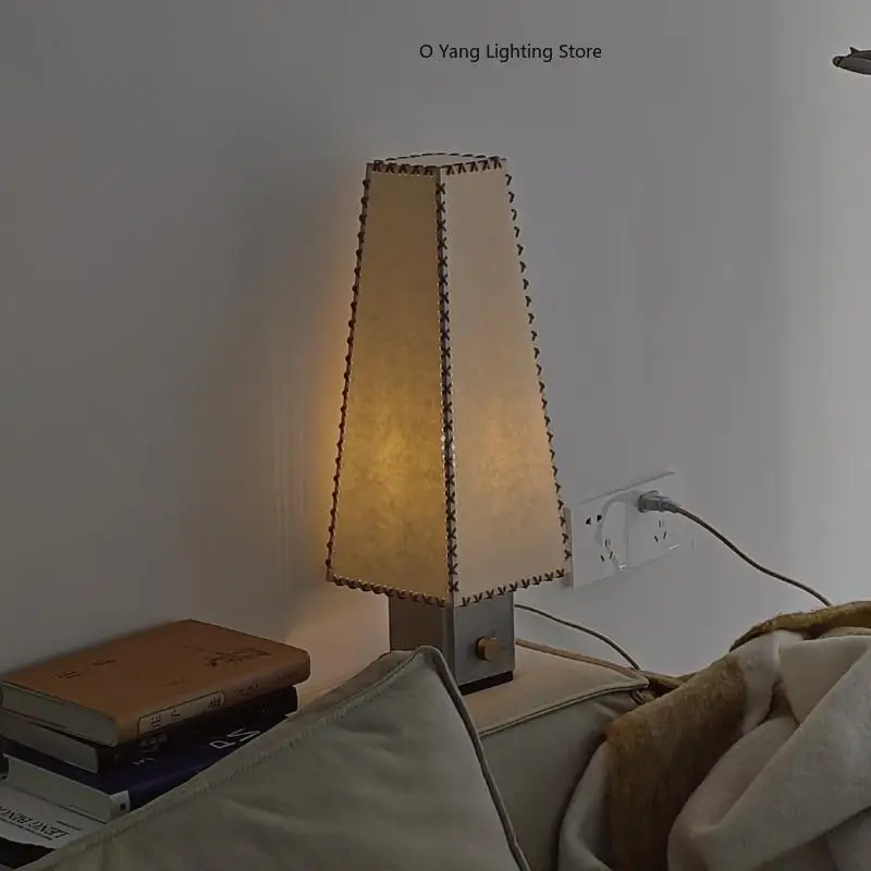 Letter Desk Lamp Handmade Sheepskin Paper Lamp Cover Light Luxury Homestay Designer Model Living  Bedside Lamp