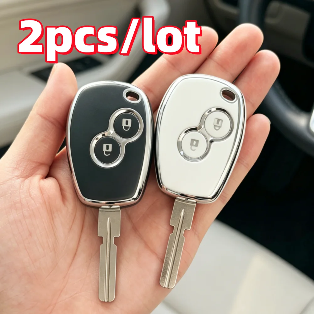 2pcs Car Key Case Covers For Renault Megane Modus Espace Laguna Duster Logan For DACIA Sandero Fluence Clio Kango 2 Buttons