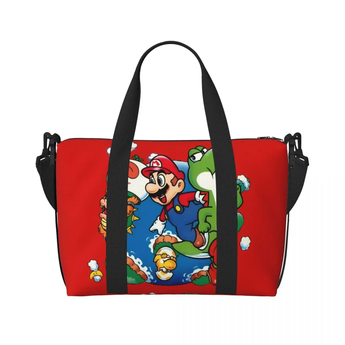 

Сумка-тоут M-Marios на заказ для женщин, большая вместительная сумка с милым мультяшным персонажем, красочная, с принтом, для пляжа, спортзала, путешествий