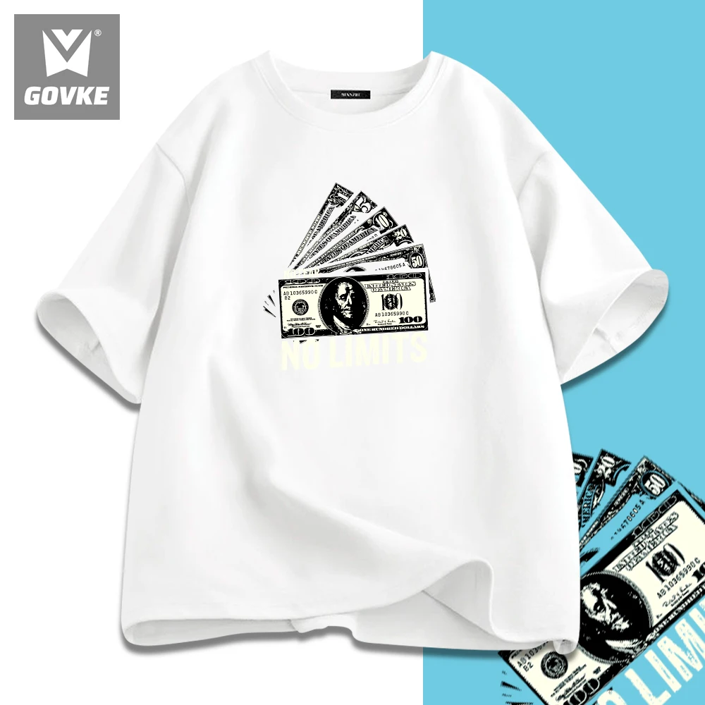 No Limits of Dollar Unlimited Graphic Man's Short Sleeve T-Shirts American High Quality Cotton T-shirts Trend Fashion T-Shirts