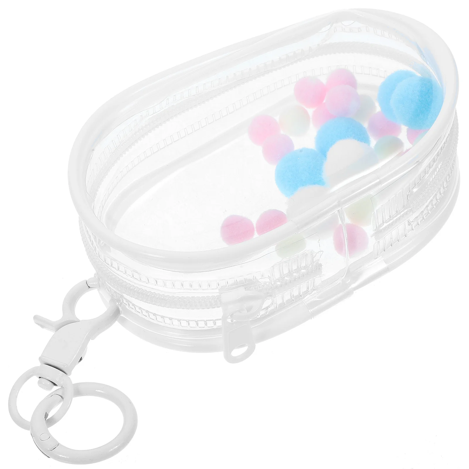 

1 set 1 Set Clear Display Case Keychain Mini Figure Bag Pompom Ball Transparent Storage Portable Lightweight Small Pouch Hanging