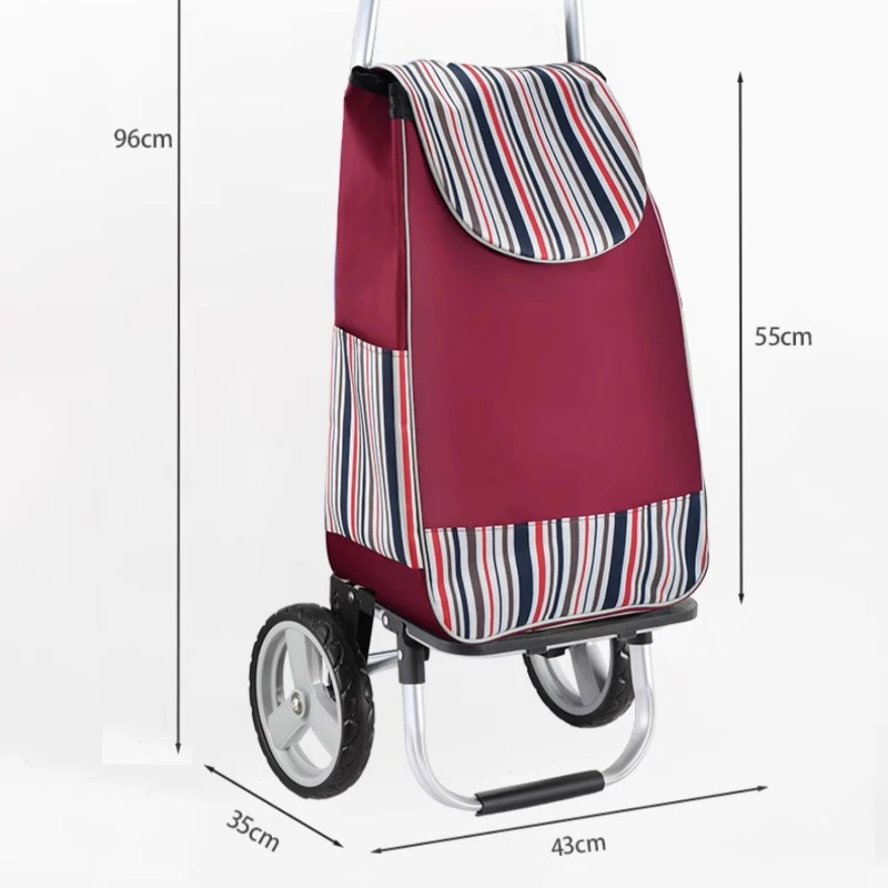 

Height plus size shopping cart Aluminum alloy small pull cart Large capacity, hand pull trailer