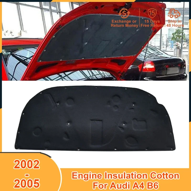 

2002-2005 Heat Sound Insulation Cotton Pad for Audi A4 B6 2002 2003 2004 2005 Accessories Engine Soundproof Firewall Cover