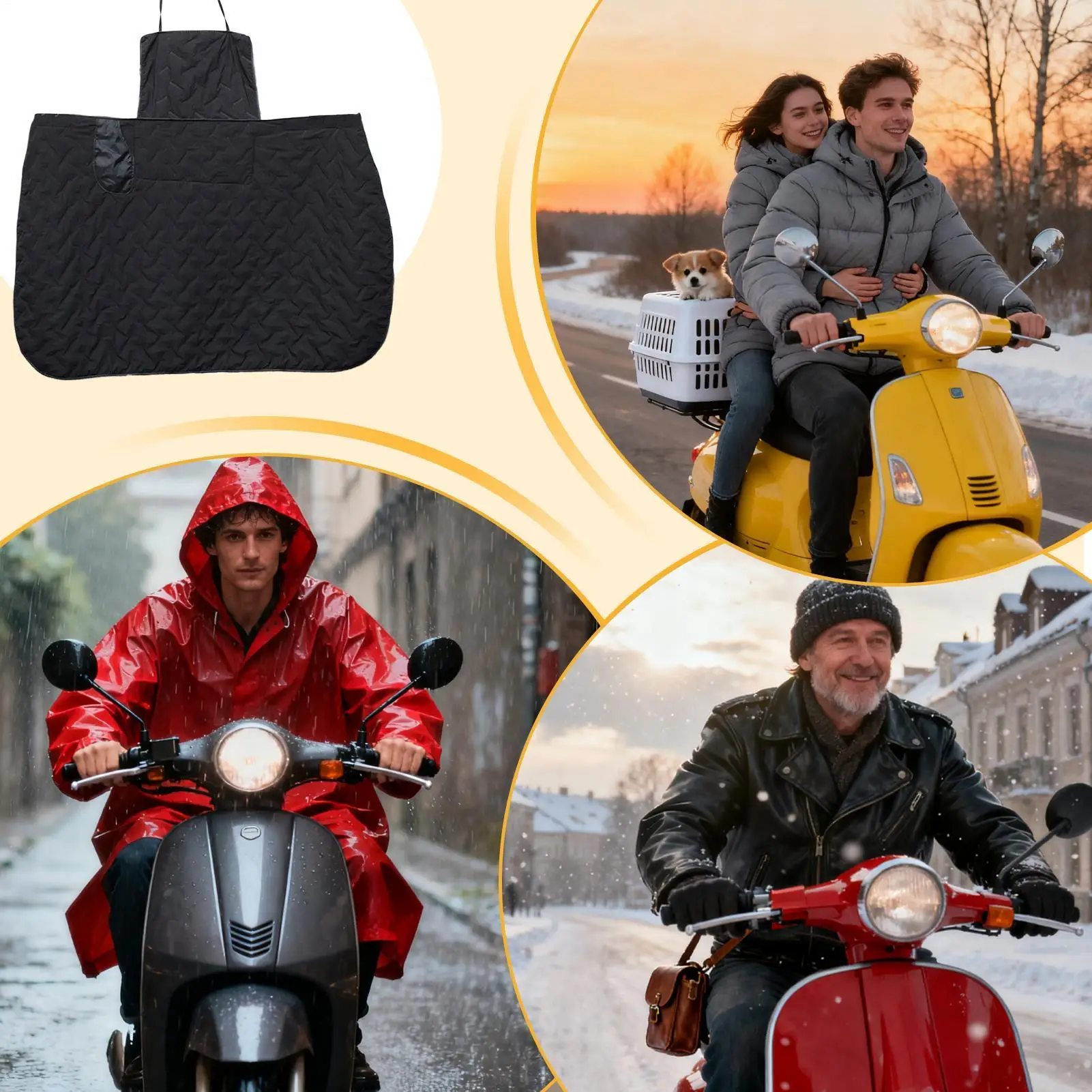 

Motorcycle Leg Cover Waterproof Thick Winter Warm Scooter Blanket E-Bike Windproof Apron Protector For Winter Drive Snowy day