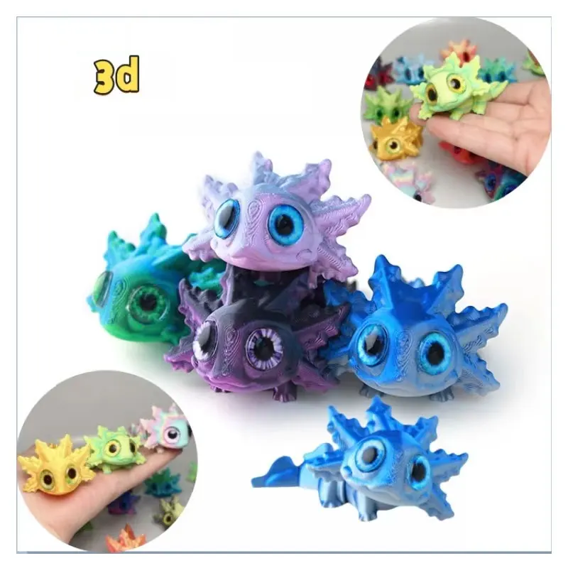 

3D Printing Salamander Figures Multi-joint Movable Simulation Eyes for Home Accessories Kids Gift Living Room Decoration