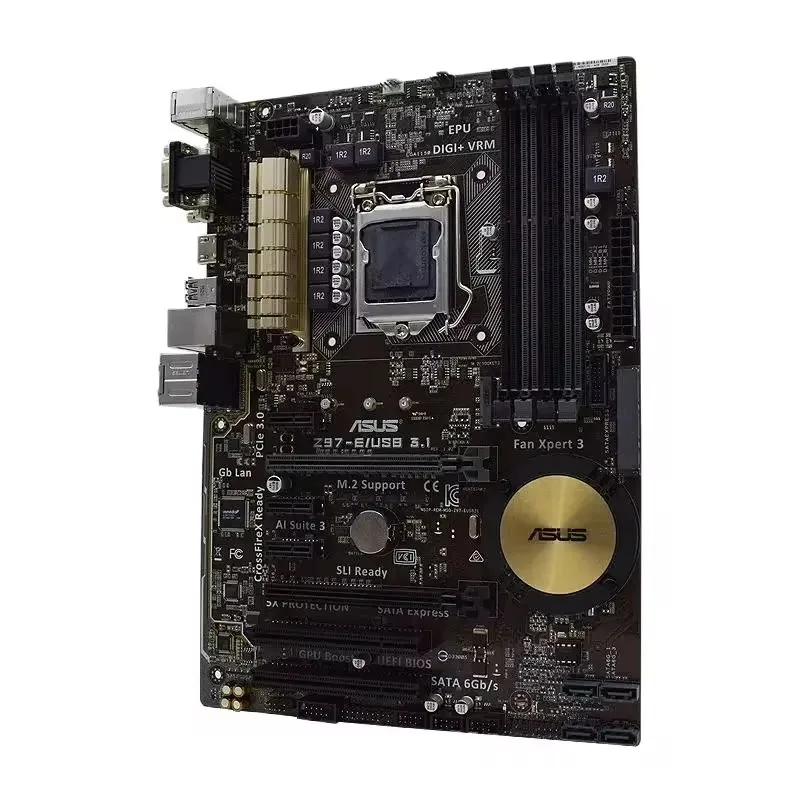 Imagem -02 - Placa-mãe Usada Lga 1150 Motherboard Suporta 4x Dimm Max 32gb Ddr3 Form Factor Atx Usb 3.1 Core i5 4570 Asus-z97-e