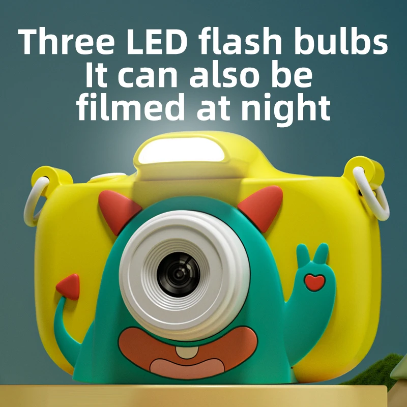 Children's camera with Flash Light Mini Cartoon Camera for Kids Girls Boys Birthday Toy Christmas Gift Dual Camera Record Life