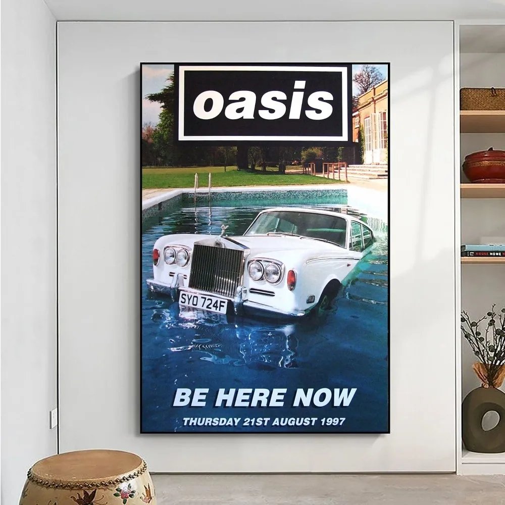 Hot Band O-Oasis Poster Poster carta Kraft Poster Vintage Wall Art Painting studio arte estetica adesivi murali di piccole dimensioni