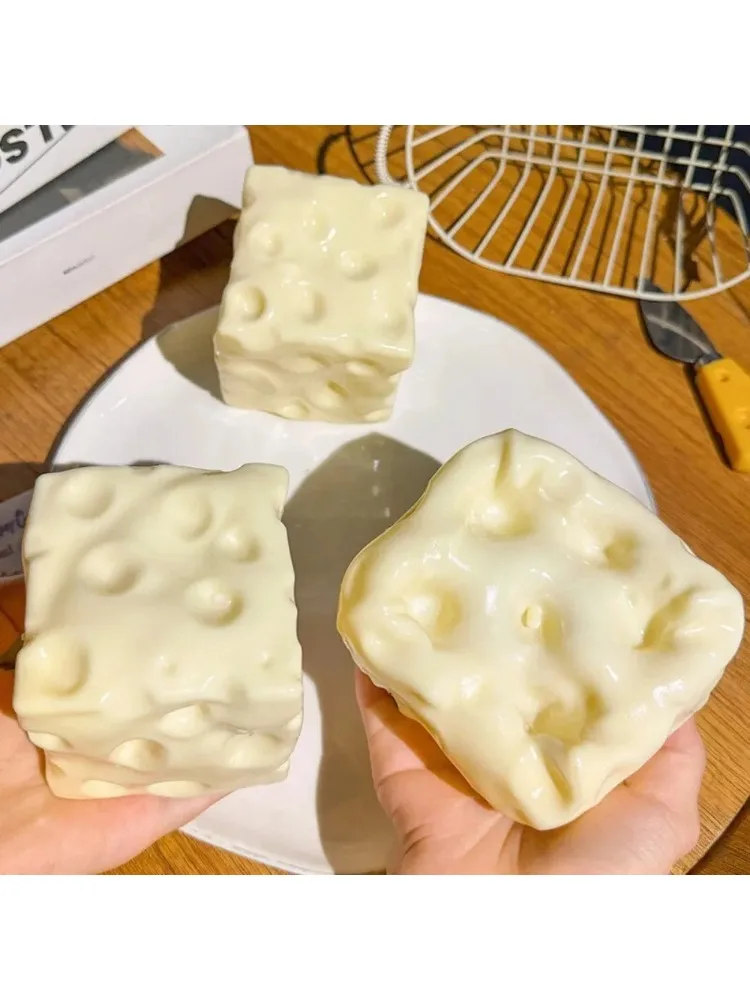 Jumbo Käse-Squishy mit Vaseline-Füllung, weiches, dehnbares Fidget-Spielzeug, ASMR Stressabbau, Dekompression, Desktop-Scherz-Squeeze-Spielzeug