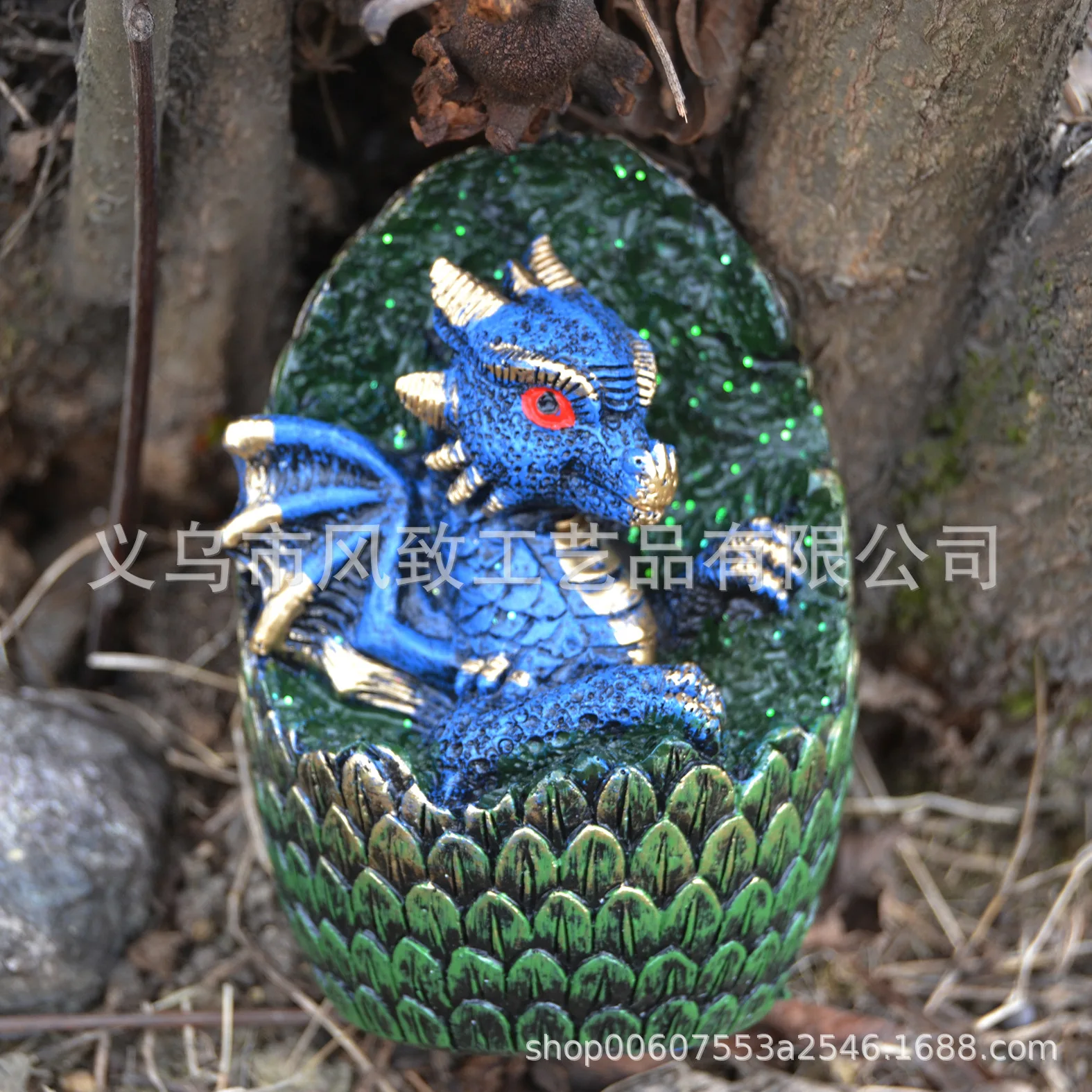 Hatching Dinosaur Egg Garden Decor- Resin Sculpture with T-Rex Mother for Outdoor