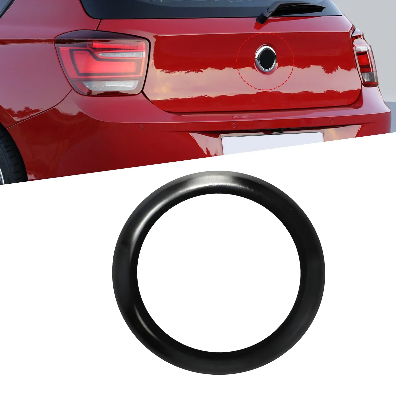 Black Rear Boot Badge Ring Cover Exterior Accessory For BMW 1 SERIES F20 F21 DIESEL 114d 116d 118d 120d 125d Models 2011-2019