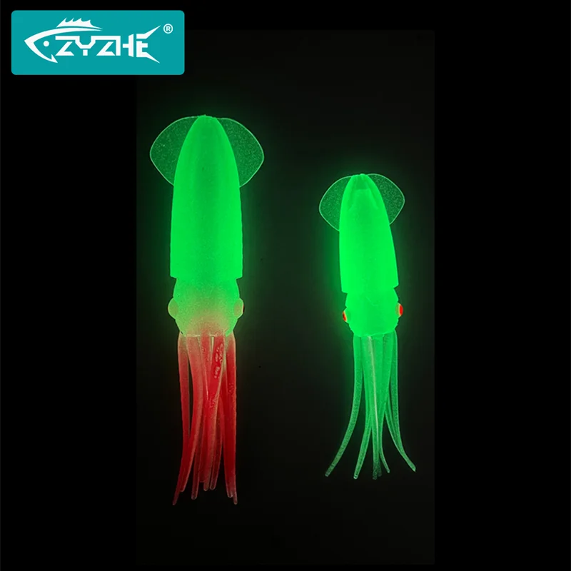 ZYZHE 2pcs Isca Luminosa de Lula Macia 12/15cm, Isca Artificial para Pesca Oceânica, Isca Macia para Pesca em Barco, Isca de Polvo