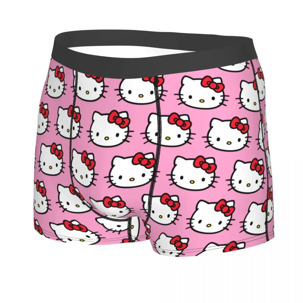 Sanurgente Hello Kitty-Sous-vêtements College personnalisés pour hommes, caleçons respirants, caleçons