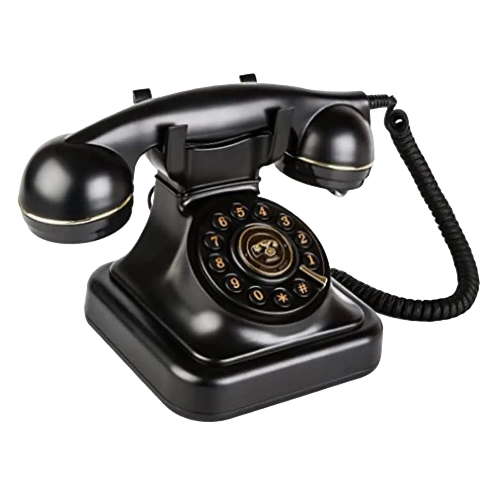 Corded Retro Telephone Fixed Phone Old Fashion with Redial Function for Office